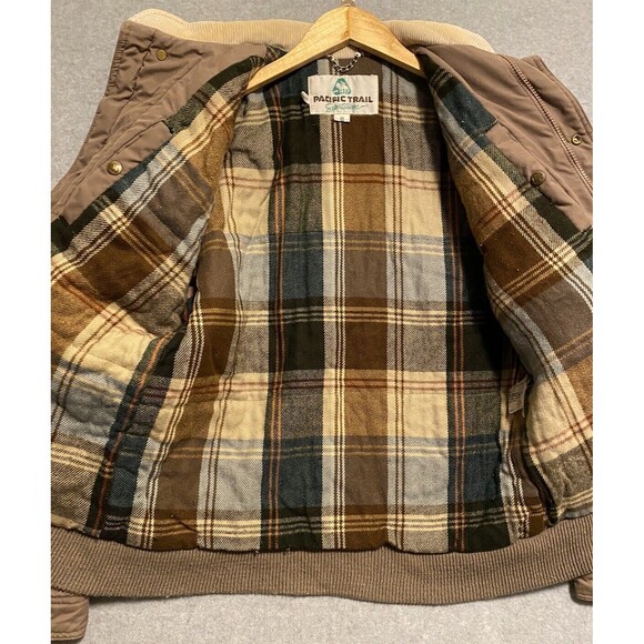 Vintage Bomber Jacket Men’s Small Light Brown Over Sized Pacific Trail Chinstrap - Picture 10 of 16